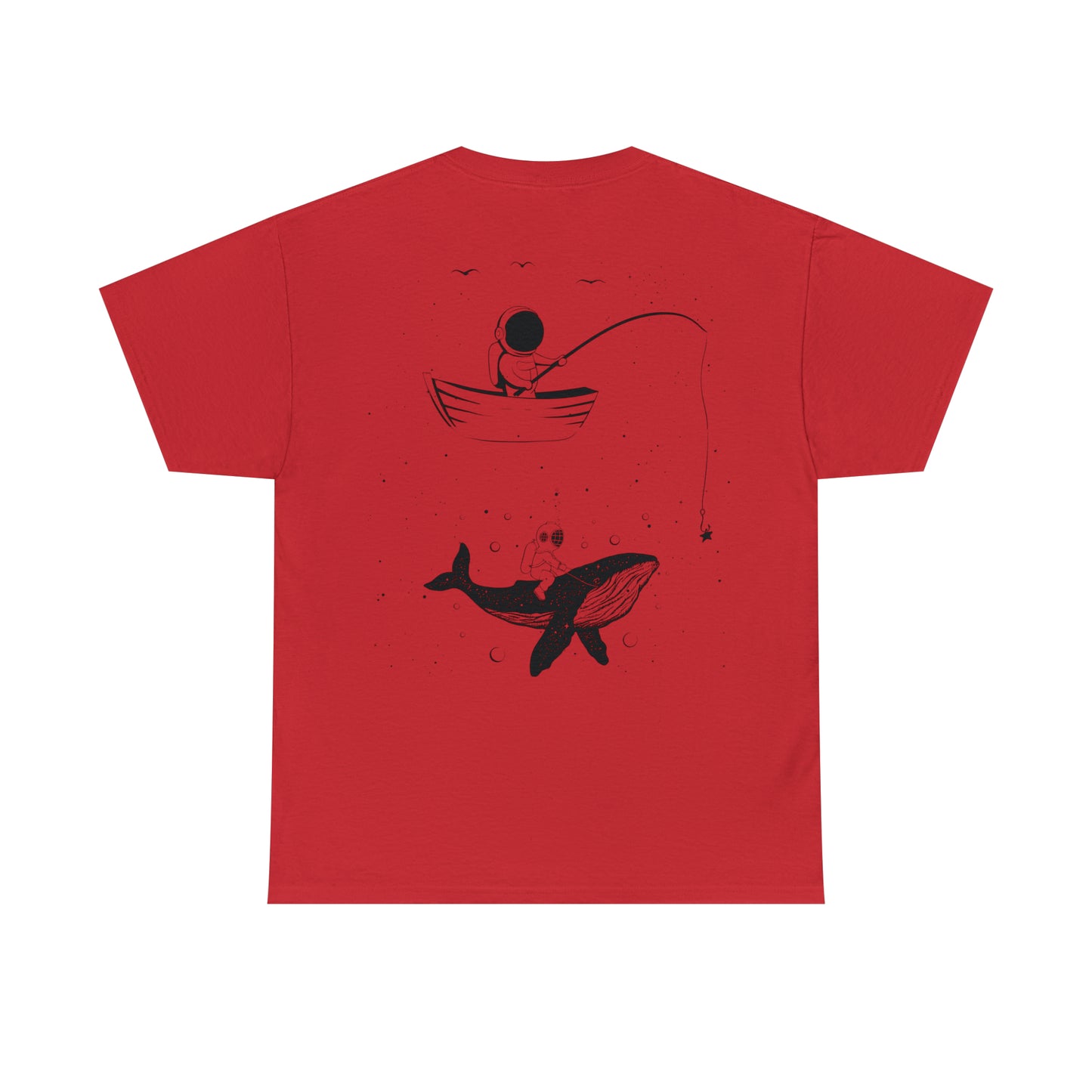 Fishing Whale Unisex Heavy Cotton Tee