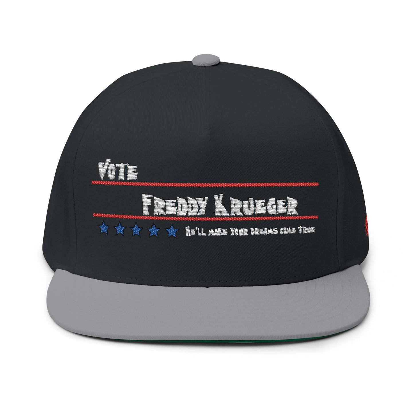 Vote Freddy Krueger Flat Bill Cap - Embroidered