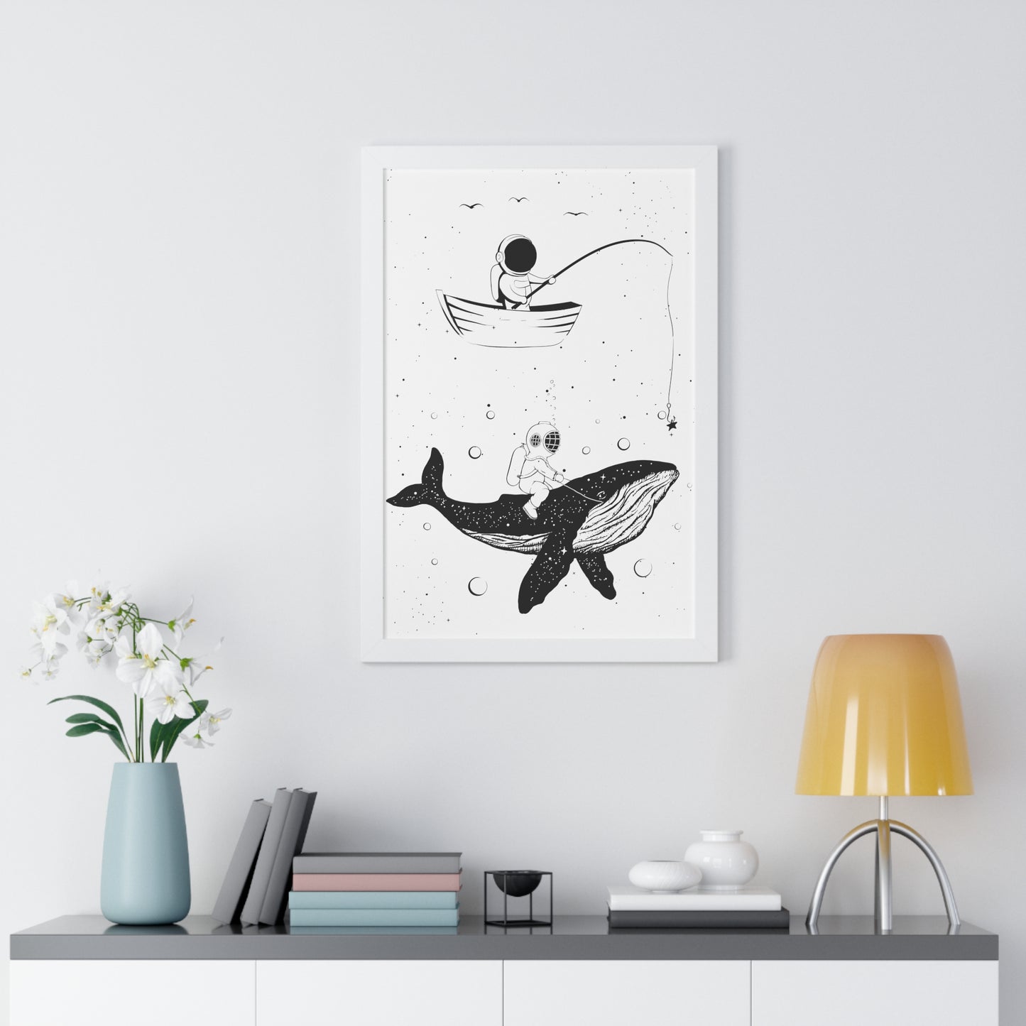 Fishing Whale Art Print