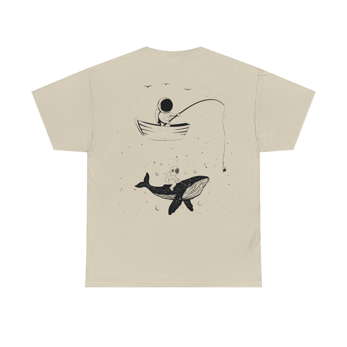 Fishing Whale Unisex Heavy Cotton Tee