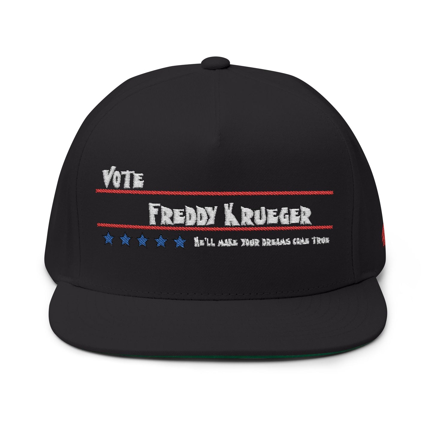 Vote Freddy Krueger Flat Bill Cap - Embroidered