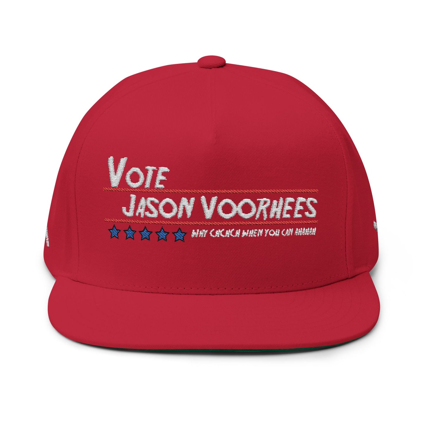 Vote Jason Voorhees Flat Bill Cap - Embroidered