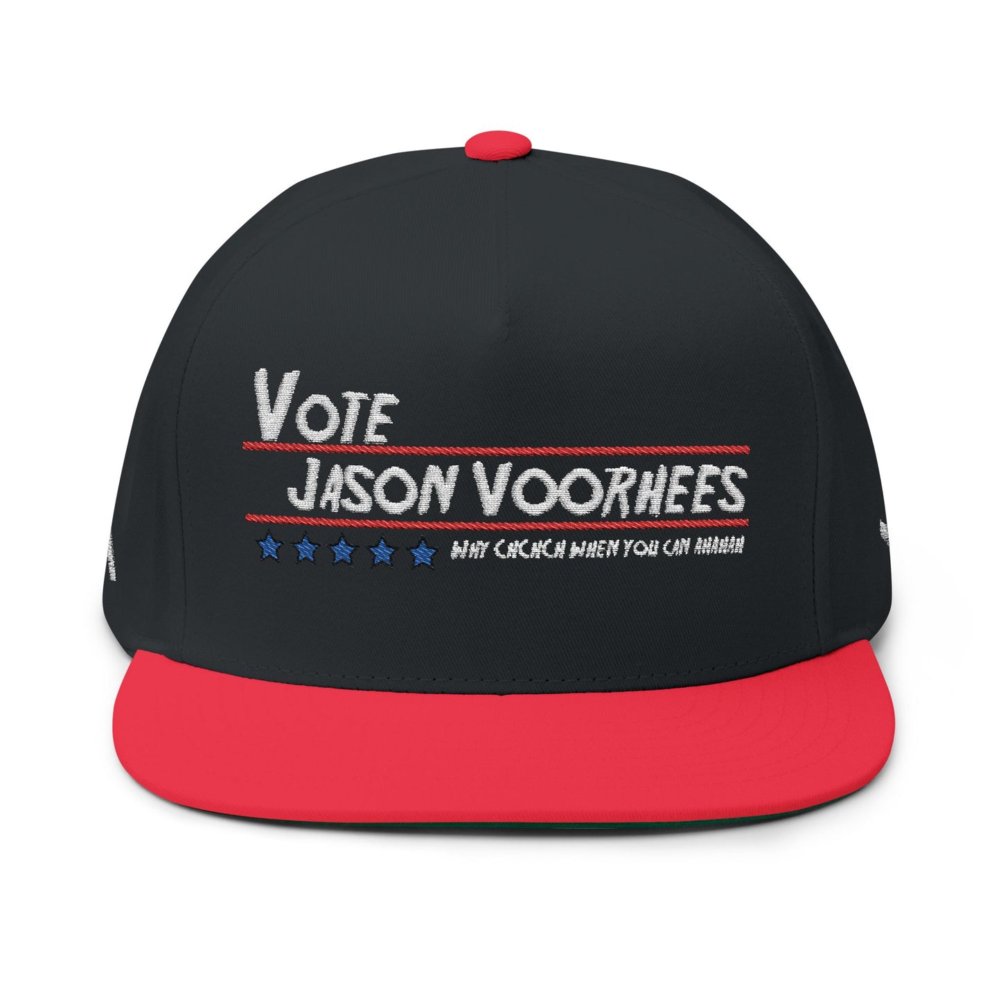 Vote Jason Voorhees Flat Bill Cap - Embroidered