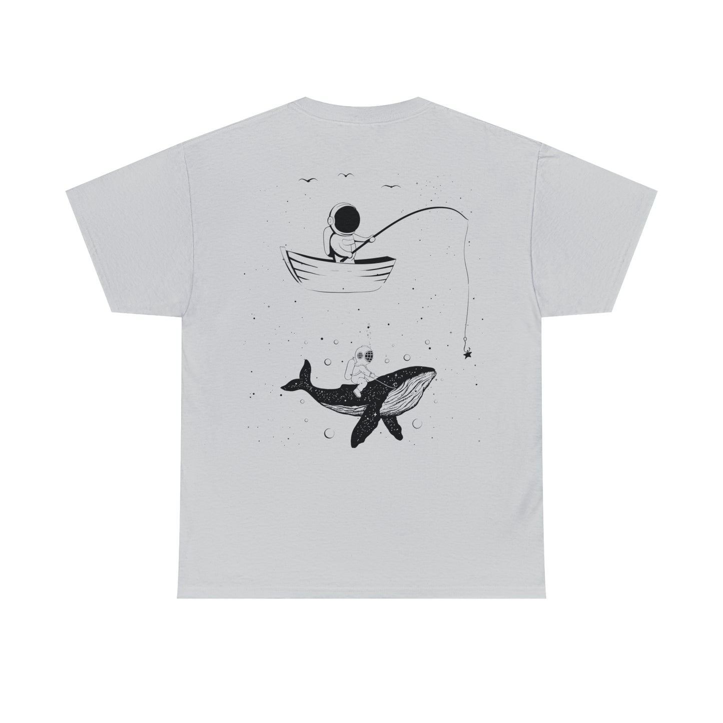 Fishing Whale Unisex Heavy Cotton Tee