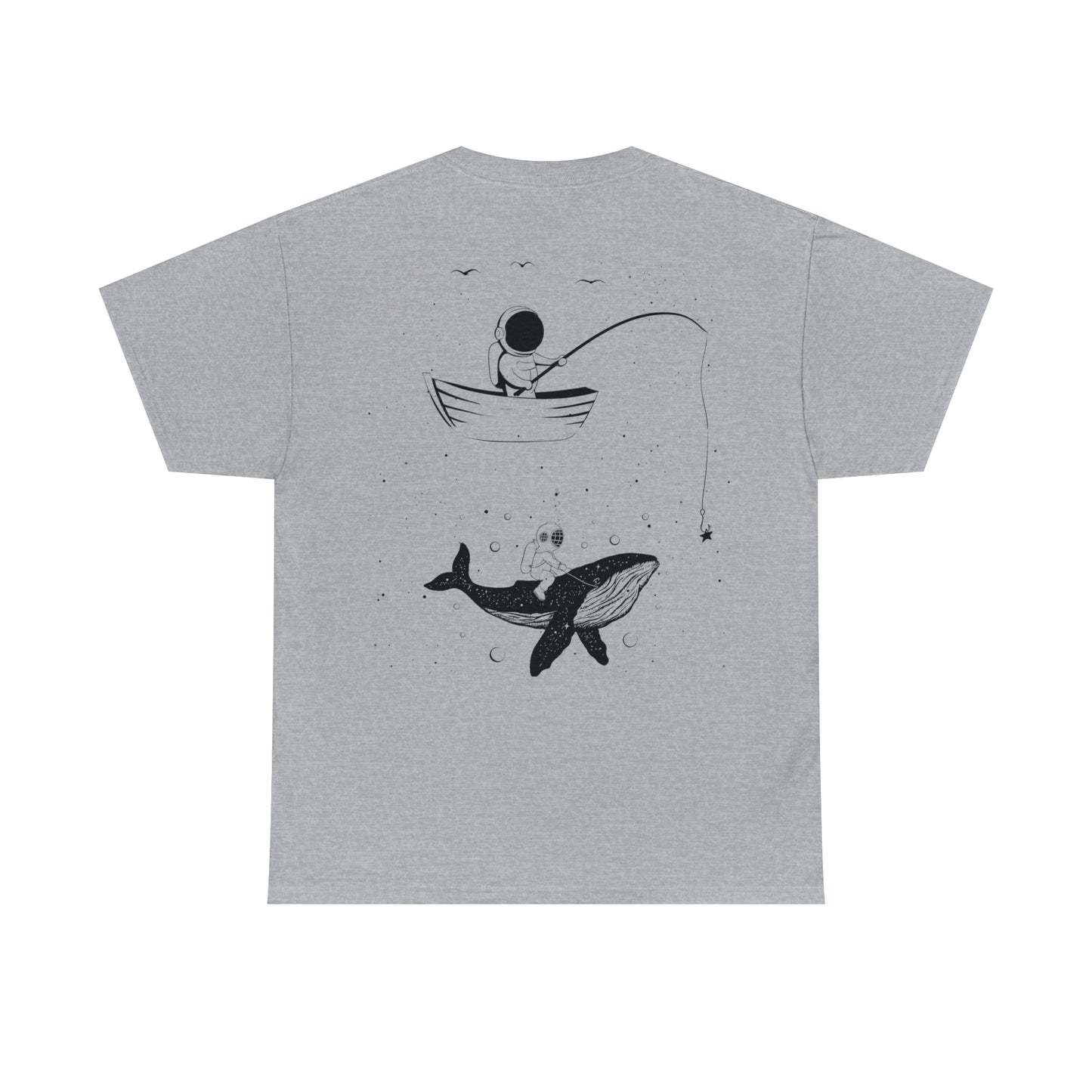 Fishing Whale Unisex Heavy Cotton Tee