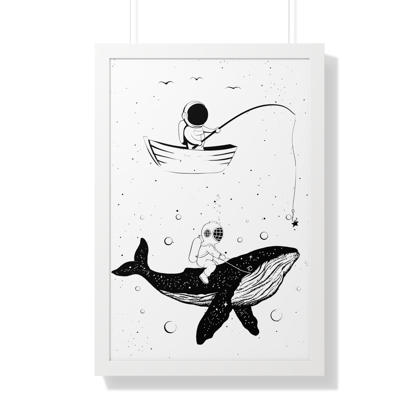 Fishing Whale Art Print