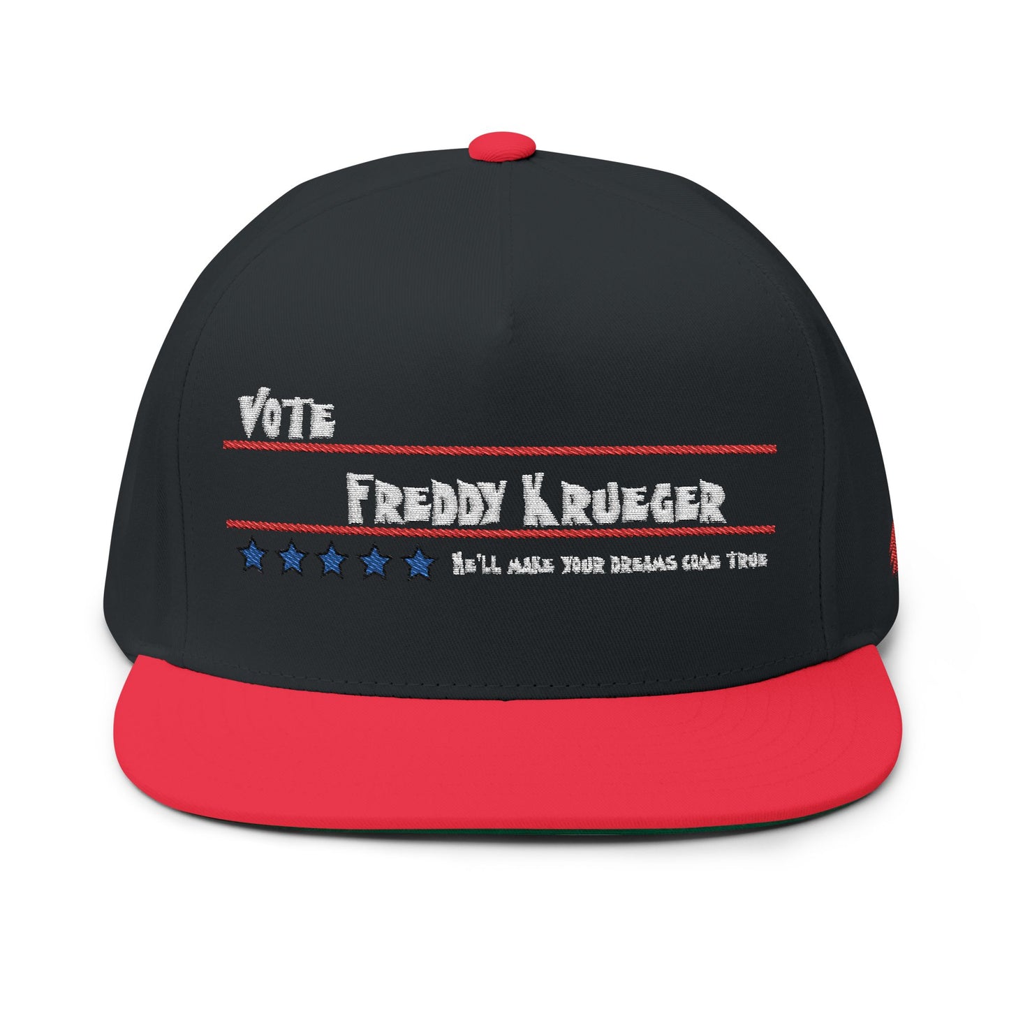 Vote Freddy Krueger Flat Bill Cap - Embroidered