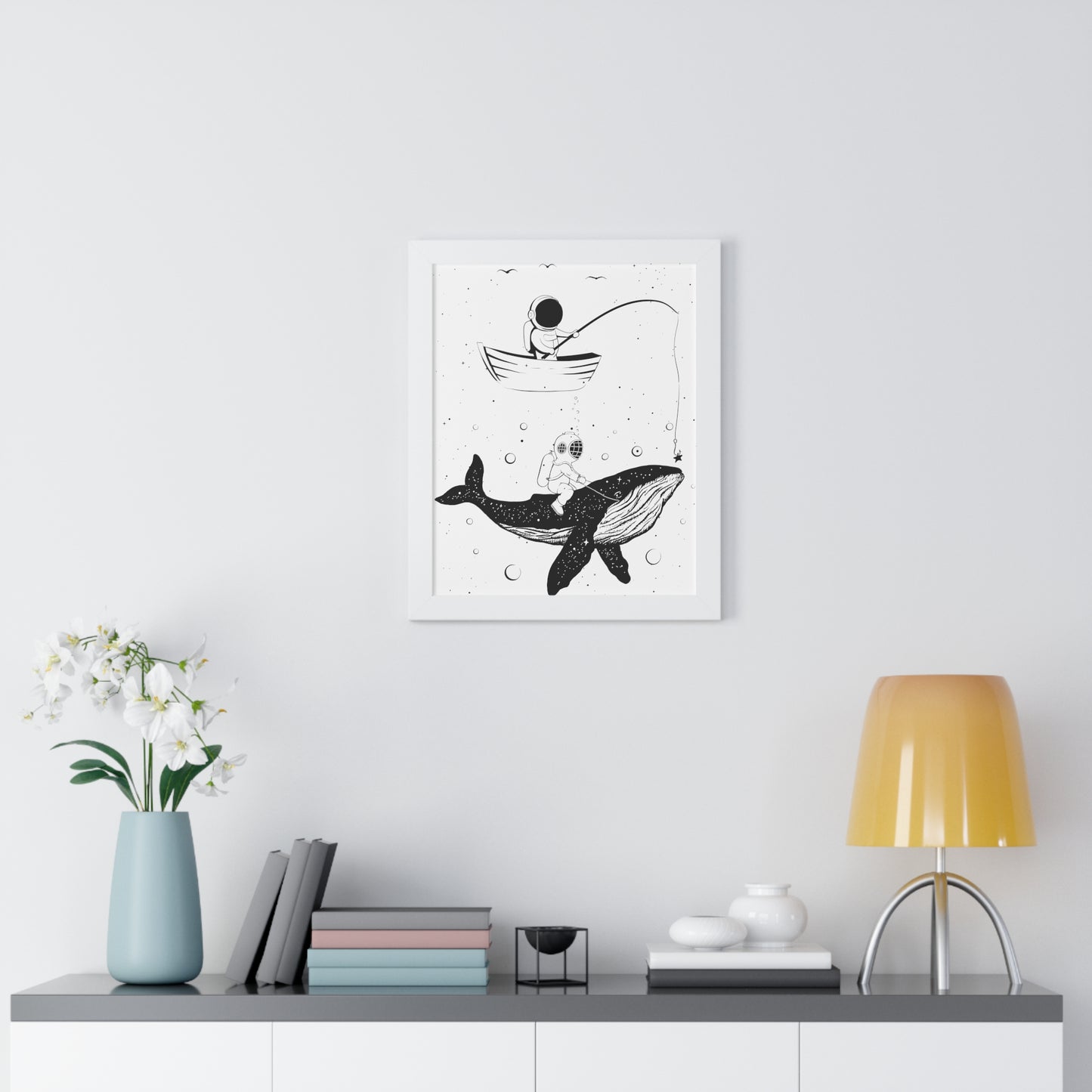 Fishing Whale Art Print