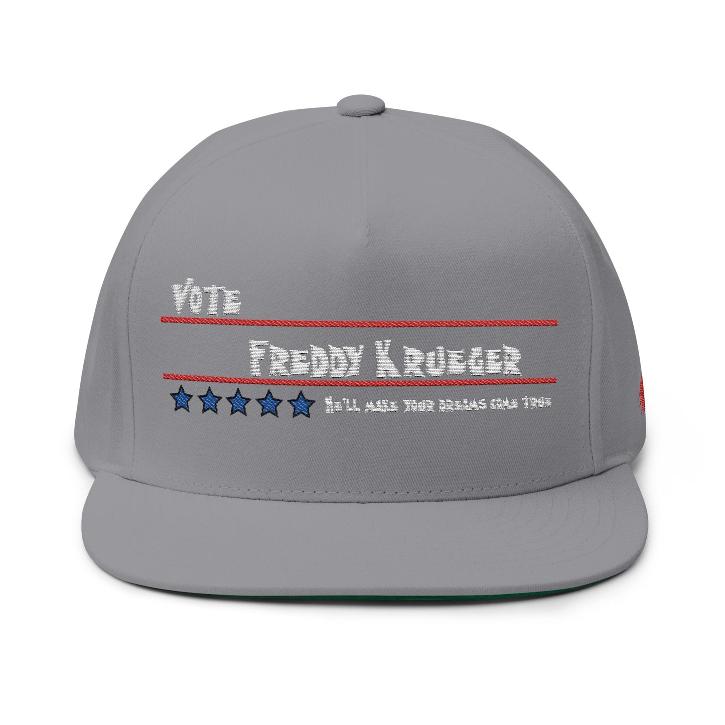 Vote Freddy Krueger Flat Bill Cap - Embroidered
