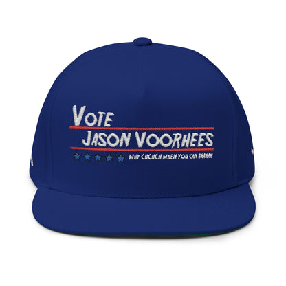 Vote Jason Voorhees Flat Bill Cap - Embroidered