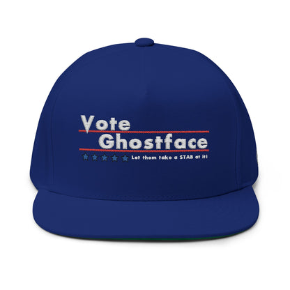 Vote Ghostface Flat Bill Cap - Embroidered