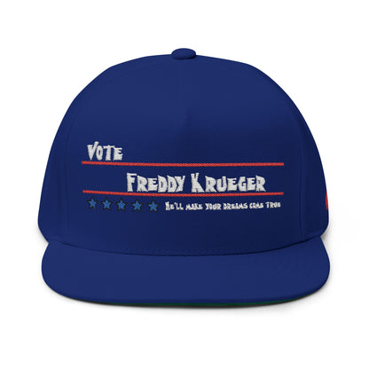 Vote Freddy Krueger Flat Bill Cap - Embroidered