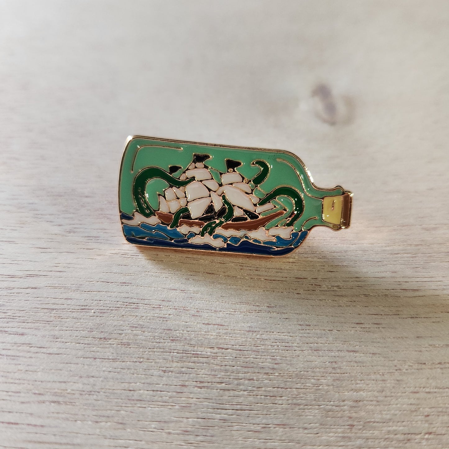 Ship in a bottle pin