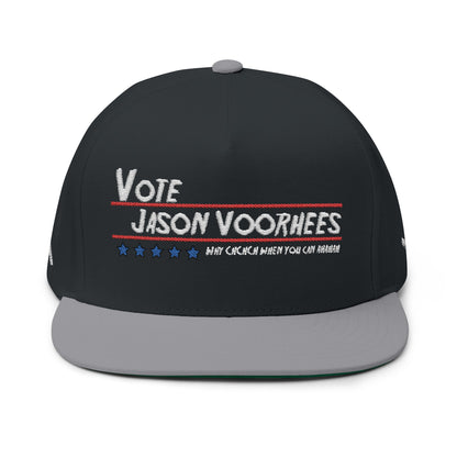 Vote Jason Voorhees Flat Bill Cap - Embroidered